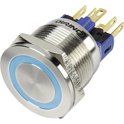 кнопка антивандальная без фиксации с подсветкой 12V d=22