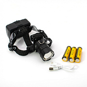 Фонарь наголовный аккумуляторный HT-725-P90 3x18650 Micro USB