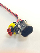 Разъем автомобильный 2 контакта (Разъем герметичный DJ7021-1,5 SUPERSEAL с проводом 0,75мм² 2pin)