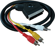 Шнур Скарт - 3RCA 1.2м с переключателем