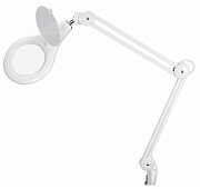 лупа на струбцине REXANT, круглая 8D, с подсветкой и крышкой, белая, 31-0221