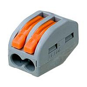 222-412 Универсальная клемма, 2-проводная, серая (0,08-2,5/4 мм²)  WAGO
