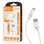 Кабель GFPower X12T USB (m)-Type-C (m) 1.0м 5.4A ПВХ белый