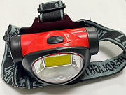 Фонарь наголовный 603-B овал COB Led (питание 3ААА)