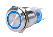 кнопка антивандальная с фиксацией с подсветкой 12V d=22