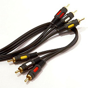 Шнур 3 х RCA штекер - 3 х RCA штекер  OD6.0x18.0мм 3м 