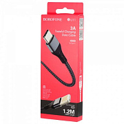 Кабель Borofone BU11 USB (m)-micro USB (m) 1.2м 2.4A ткань черный
