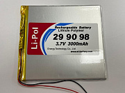 аккумулятор LP299098 3.7V 3000mA