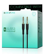 Кабель AUX Borofone BL1 Jack 3.5mm (m)-Jack 3.5mm (m) 1.0м силикон черный