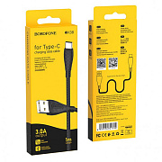 Кабель Borofone BX38 USB (m) - Type-C (m) 1,0м 3.0A ткань черный
